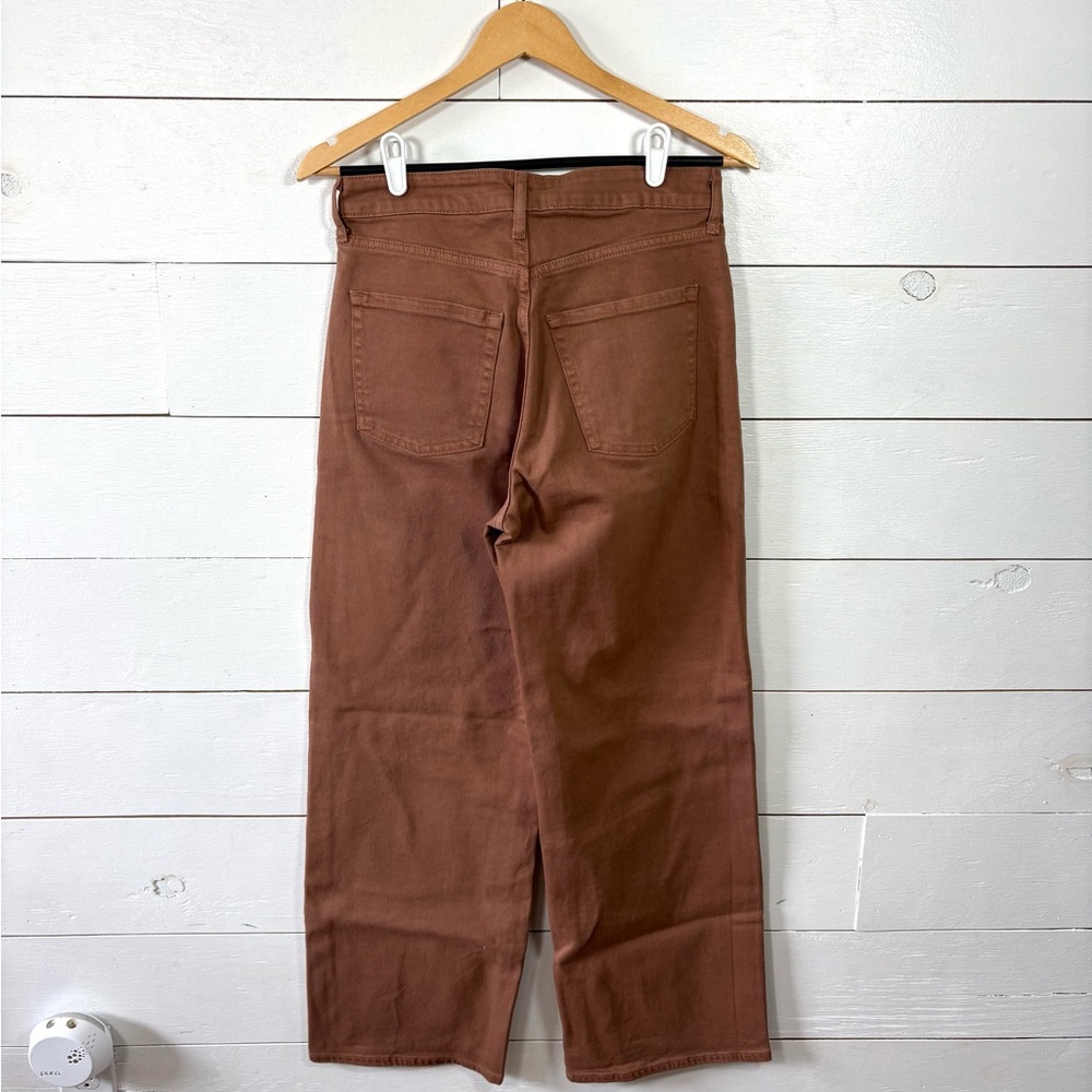 Old Navy Extra High Rise Wide Leg Jeans Brown Size 6 Secret Smooth - Picture 6 of 6